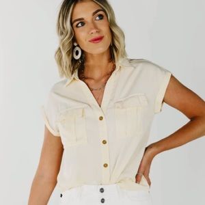 Cream button up blouse